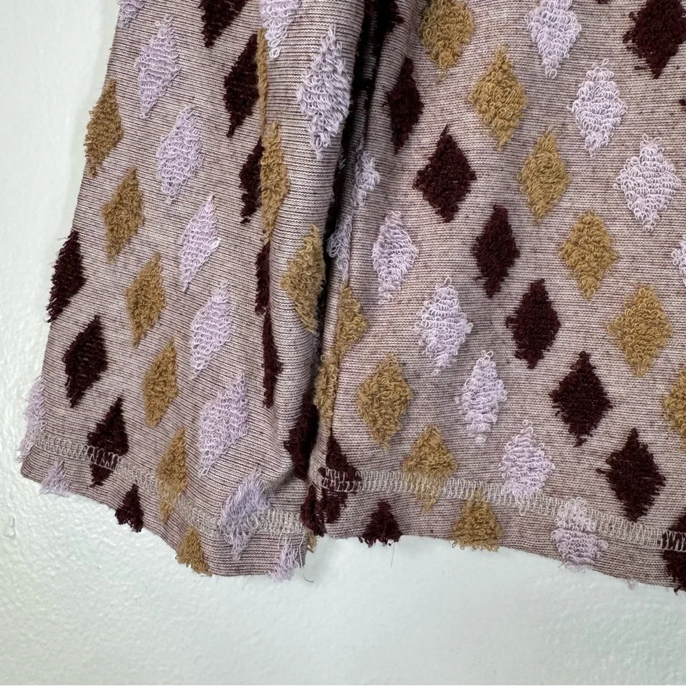 free people crop top magic carpet blouse lavender burgundy diamond terry small